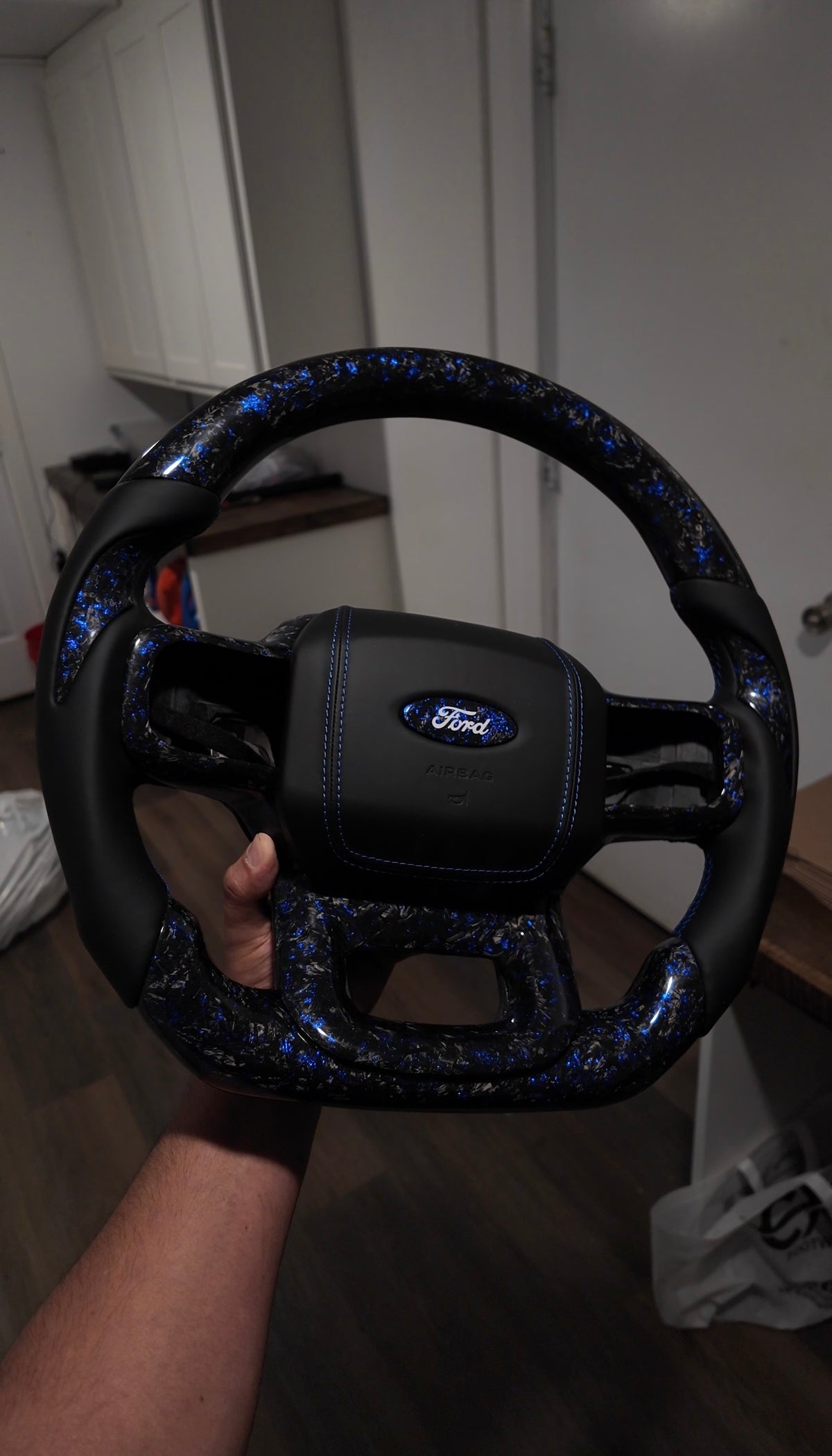 2021–2026 F-150 Blue Forged Carbon Fiber Steering Wheel
